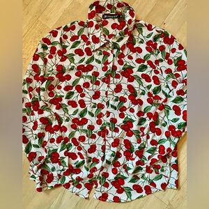 Allegra K Cherry Pattern Shirt